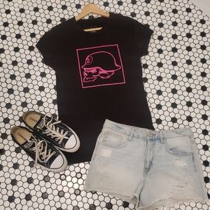 Metal Mulisha Black & Hot Pink OG Square Tee